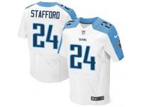 Men's Elite Daimion Stafford #24 Nike White Road Jersey - NFL Tennessee Titans