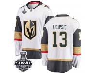 Men's Fanatics Branded Vegas Golden Knights #13 Brendan Leipsic White Away Breakaway 2018 Stanley Cup Final NHL Jersey