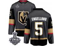 Men's Fanatics Branded Vegas Golden Knights #5 Deryk Engelland Black Home Breakaway 2018 Stanley Cup Final NHL Jersey