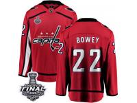 Men's Fanatics Branded Washington Capitals #22 Madison Bowey Red Home Breakaway 2018 Stanley Cup Final NHL Jersey