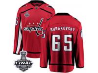 Men's Fanatics Branded Washington Capitals #65 Andre Burakovsky Red Home Breakaway 2018 Stanley Cup Final NHL Jersey