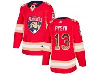 Men's Florida Panthers #13 Mark Pysyk Adidas Red Authentic Drift Fashion NHL Jersey