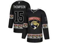 Men's Florida Panthers #15 Paul Thompson Adidas Black Authentic Team Logo Fashion NHL Jersey