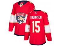 Men's Florida Panthers #15 Paul Thompson Adidas Red Home Authentic NHL Jersey