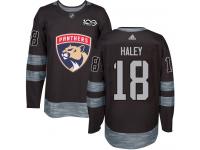 Men's Florida Panthers #18 Micheal Haley Adidas Black Authentic 1917-2017 100th Anniversary NHL Jersey