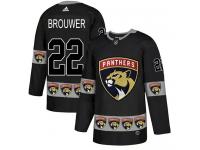 Men's Florida Panthers #22 Troy Brouwer Adidas Black Authentic Team Logo Fashion NHL Jersey