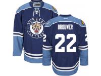 Men's Florida Panthers #22 Troy Brouwer Reebok Navy Blue Third Authentic NHL Jersey