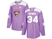 Men's Florida Panthers #34 James Reimer Adidas Purple Authentic Fights Cancer Practice NHL Jersey
