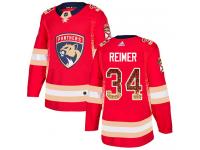 Men's Florida Panthers #34 James Reimer Adidas Red Authentic Drift Fashion NHL Jersey