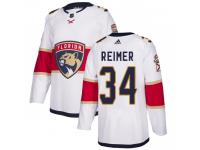Men's Florida Panthers #34 James Reimer Reebok White Away Authentic NHL Jersey