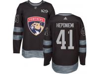 Men's Florida Panthers #41 Aleksi Heponiemi Adidas Black Authentic 1917-2017 100th Anniversary NHL Jersey