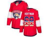 Men's Florida Panthers #68 Mike Hoffman Adidas Red Authentic USA Flag Fashion NHL Jersey