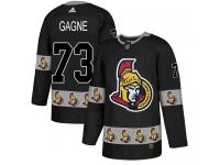 Men's Gabriel Gagne Authentic Black Adidas Jersey NHL Ottawa Senators #73 Team Logo Fashion