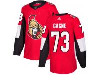 Men's Gabriel Gagne Authentic Red Adidas Jersey NHL Ottawa Senators #73 Home