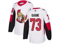 Men's Gabriel Gagne Authentic White Adidas Jersey NHL Ottawa Senators #73 Away