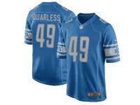 Men's Game Andrew Quarless #49 Nike Light Blue Home Jersey - NFL Detroit Lions