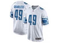 Men's Game Andrew Quarless #49 Nike White Road Jersey - NFL Detroit Lions