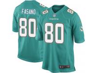 Men's Game Anthony Fasano #80 Nike Aqua Green Home Jersey - NFL Miami Dolphins