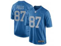 Men's Game Darren Fells #87 Nike Blue Alternate Jersey - NFL Detroit Lions