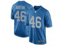 Men's Game Michael Burton #46 Nike Blue Alternate Jersey - NFL Detroit Lions