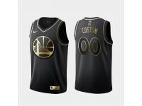 Men's Golden State Warriors 00 Custom Black Golden Edition Jersey With Any Name And Number