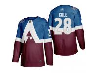 Men's Hockey Colorado Avalanche #28 Ian Cole Jersey Burgundy-Blue 2020 Stadium Series