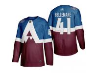Men's Hockey Colorado Avalanche #41 Pierre-Edouard Bellemare Jersey Burgundy-Blue 2020 Stadium Series