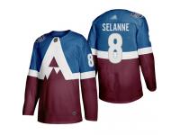 Men's Hockey Colorado Avalanche #8 Teemu Selanne Jersey Burgundy-Blue 2020 Stadium Series