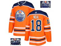 Men's Hockey Edmonton Oilers #18 James Neal Jersey Orange Fashion Gold