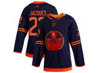 Men's Hockey Edmonton Oilers #22 Jean-Francois Jacques Alternate Jersey Navy Blue