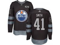 Men's Hockey Edmonton Oilers #41 Mike Smith Jersey Black 1917-2017 100th Anniversary