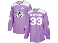 Men's Hockey Nashville Predators #33 Viktor Arvidsson Purple Fights Cancer Practice Jersey