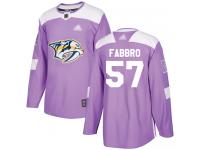 Men's Hockey Nashville Predators #57 Dante Fabbro Purple Fights Cancer Practice Jersey