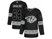 Men's Hockey Nashville Predators #64 Mikael Granlund Black Team Logo Fashion Jersey