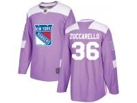 Men's Hockey New York Rangers #36 Mats Zuccarello Jersey Purple Fights Cancer Practice
