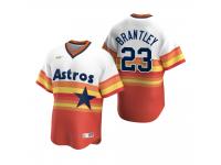 Men's Houston Astros Michael Brantley Nike White Orange Cooperstown Collection Home Jersey