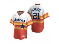 Men's Houston Astros Zack Greinke Nike White Orange Cooperstown Collection Home Jersey