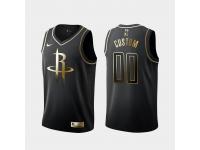 Men's Houston Rockets Black Custom Golden Edition Jersey With Any Name And Number
