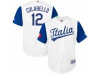 Men's Italy Baseball Majestic #12 Chris Colabello White 2017 World Baseball Classic Team Jersey