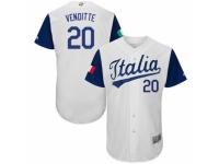 Men's Italy Baseball Majestic #20 Pat Venditte White 2017 World Baseball Classic Authentic Team Jersey