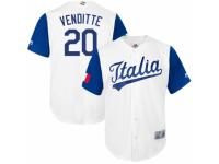 Men's Italy Baseball Majestic #20 Pat Venditte White 2017 World Baseball Classic Team Jersey