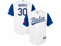 Men's Italy Baseball Majestic #30 A.J. Morris White 2017 World Baseball Classic Team Jersey