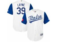 Men's Italy Baseball Majestic #39 Tommy Layne White 2017 World Baseball Classic Team Jersey