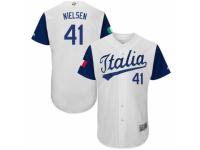 Men's Italy Baseball Majestic #41 Trey Nielsen White 2017 World Baseball Classic Authentic Team Jersey
