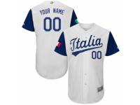 Men's Italy Baseball Majestic Customized White 2017 World Baseball Classic Authentic Team Jersey