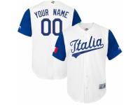 Men's Italy Baseball Majestic Customized White 2017 World Baseball Classic Team Jersey