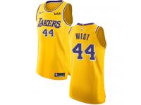 Men's Jerry West Authentic Gold Nike Jersey NBA Los Angeles Lakers #44 Icon Edition