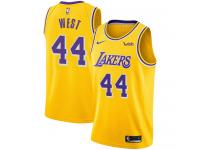 Men's Jerry West  Gold Nike Jersey NBA Los Angeles Lakers #44 Icon Edition