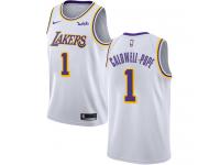 Men's Kentavious Caldwell-Pope  White Nike Jersey NBA Los Angeles Lakers #1 Association Edition