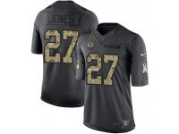 Men's Limited Josh Jones #27 Nike Black Jersey - NFL Green Bay Packers 2016 Salute to Service
